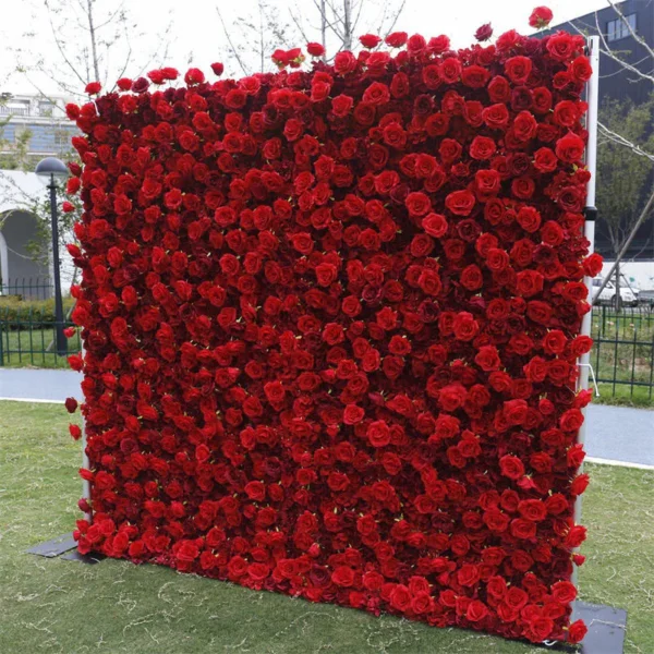 Red 8ft x 8ft Rose Flower Wall - Image 2