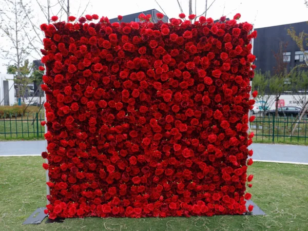 Red 8ft x 8ft Rose Flower Wall